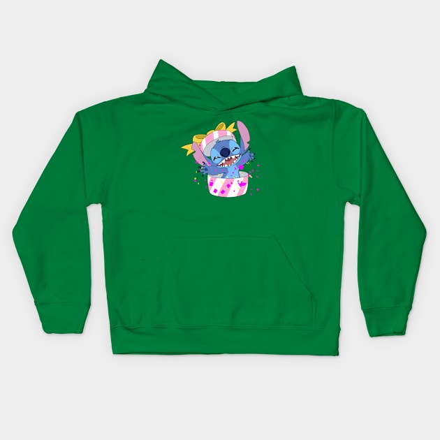 Stitch Surprise Kids Hoodie by Nykos